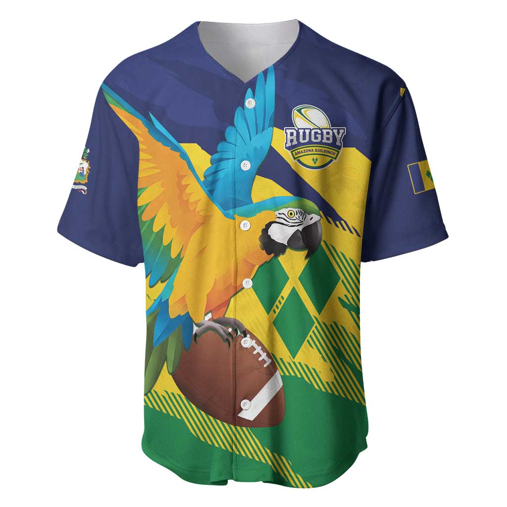 Custom Rugby Saint Vincent and the Grenadines Baseball Jersey Go SVG Amazona Guildingii - Wonder Print Shop