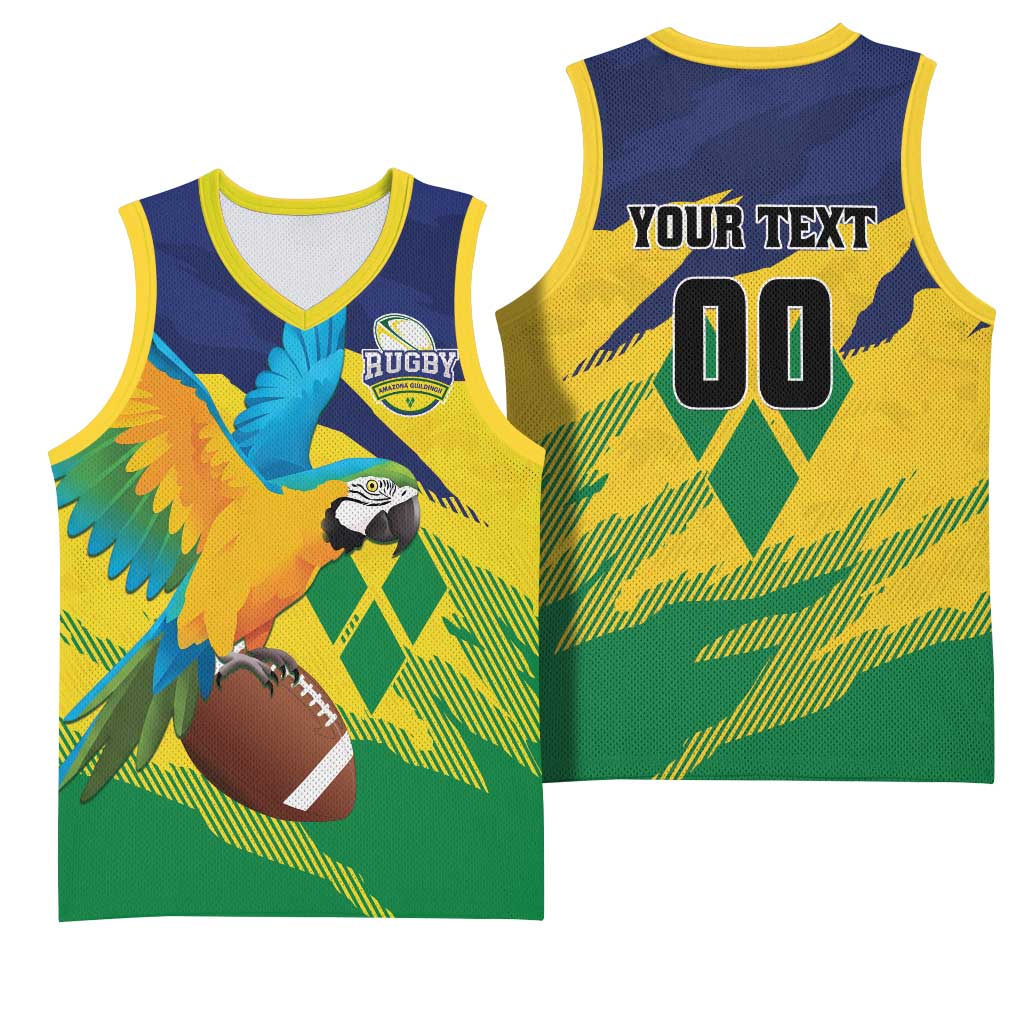 Custom Rugby Saint Vincent and the Grenadines Basketball Jersey Go SVG Amazona Guildingii - Wonder Print Shop
