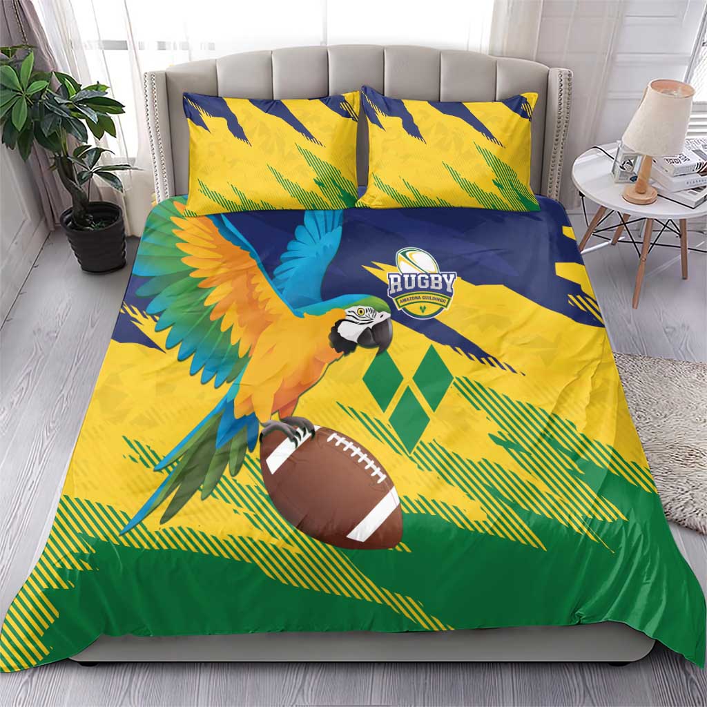 Rugby Saint Vincent and the Grenadines Bedding Set Go SVG Amazona Guildingii - Wonder Print Shop