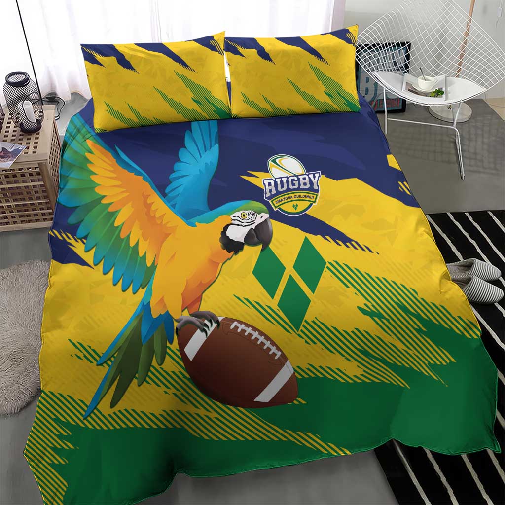 Rugby Saint Vincent and the Grenadines Bedding Set Go SVG Amazona Guildingii - Wonder Print Shop