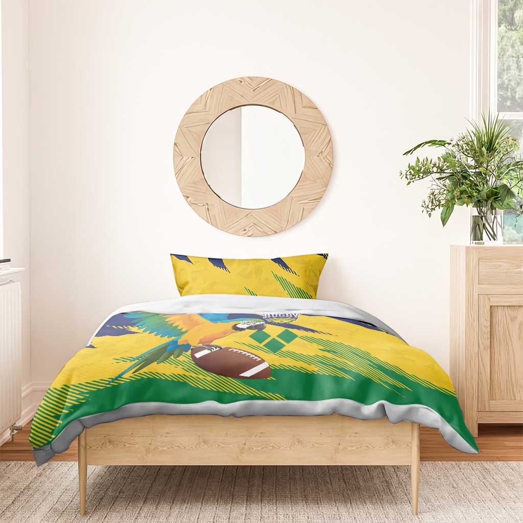 Rugby Saint Vincent and the Grenadines Bedding Set Go SVG Amazona Guildingii - Wonder Print Shop