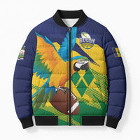 Custom Rugby Saint Vincent and the Grenadines Bomber Puffer Jacket Go SVG Amazona Guildingii - Wonder Print Shop
