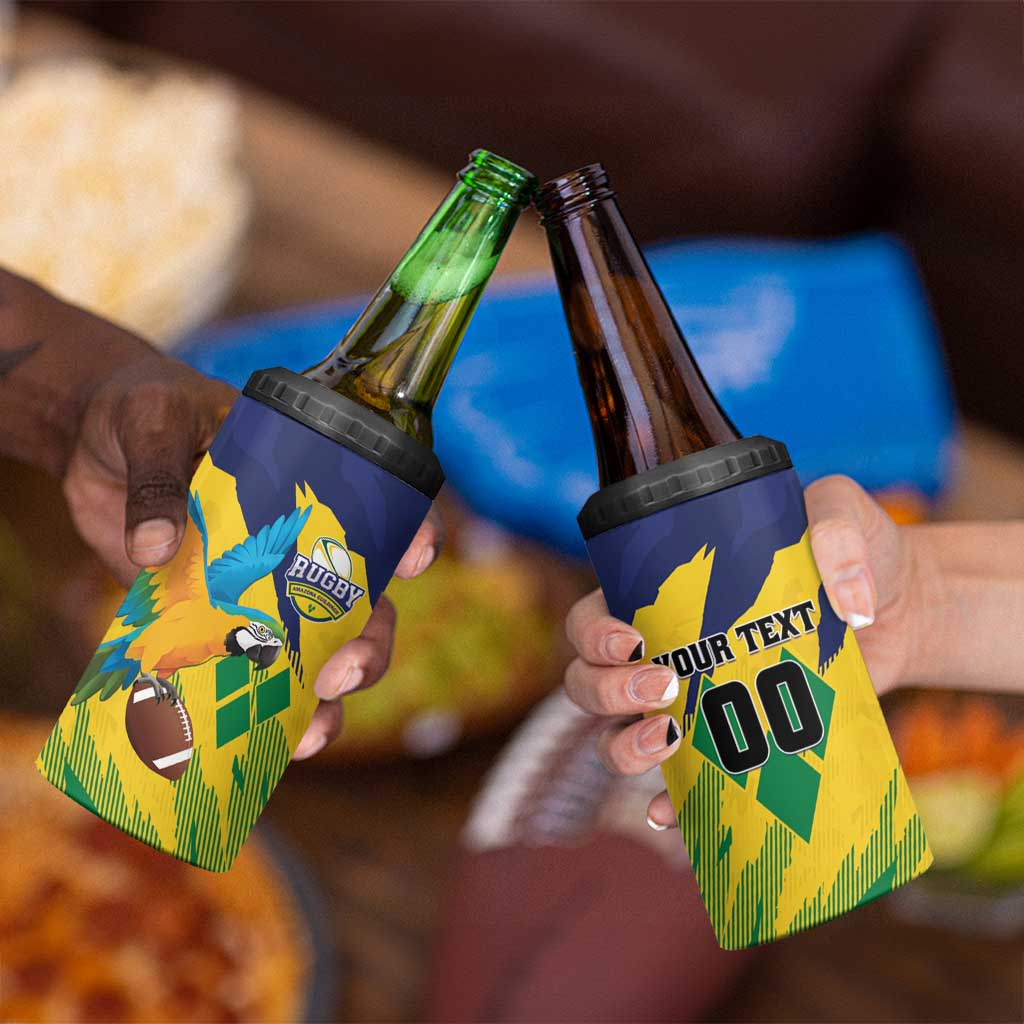 Custom Rugby Saint Vincent and the Grenadines 4 in 1 Can Cooler Tumbler Go SVG Amazona Guildingii - Wonder Print Shop