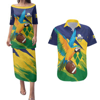 Custom Rugby Saint Vincent and the Grenadines Couples Matching Puletasi and Hawaiian Shirt Go SVG Amazona Guildingii - Wonder Print Shop