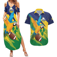 Custom Rugby Saint Vincent and the Grenadines Couples Matching Summer Maxi Dress and Hawaiian Shirt Go SVG Amazona Guildingii - Wonder Print Shop