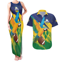 Custom Rugby Saint Vincent and the Grenadines Couples Matching Tank Maxi Dress and Hawaiian Shirt Go SVG Amazona Guildingii - Wonder Print Shop