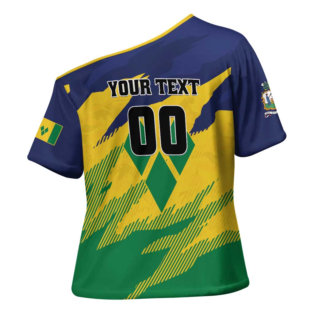 Custom Rugby Saint Vincent and the Grenadines Cross Shoulder Shirt Go SVG Amazona Guildingii - Wonder Print Shop