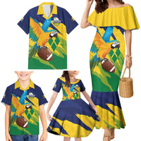 Custom Rugby Saint Vincent and the Grenadines Family Matching Mermaid Dress and Hawaiian Shirt Go SVG Amazona Guildingii - Wonder Print Shop