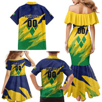 Custom Rugby Saint Vincent and the Grenadines Family Matching Mermaid Dress and Hawaiian Shirt Go SVG Amazona Guildingii - Wonder Print Shop