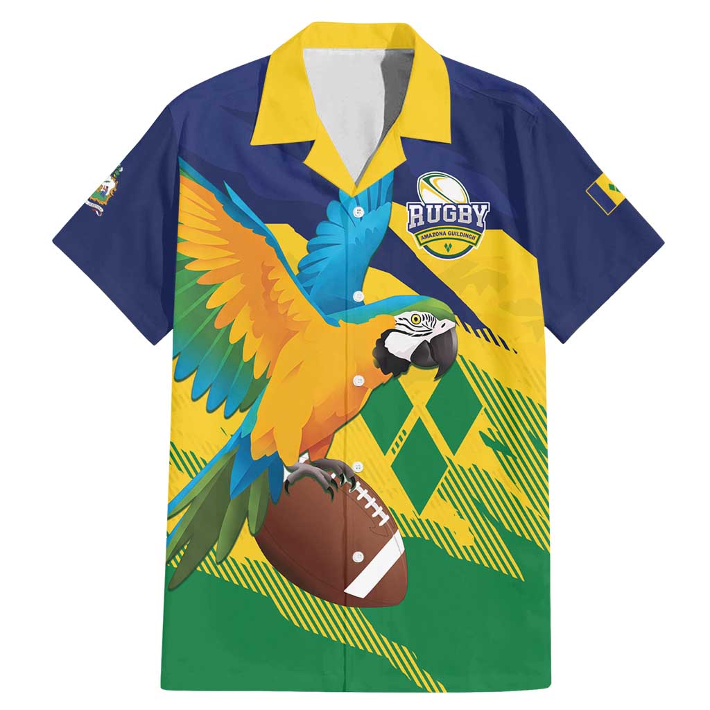 Custom Rugby Saint Vincent and the Grenadines Family Matching Mermaid Dress and Hawaiian Shirt Go SVG Amazona Guildingii - Wonder Print Shop