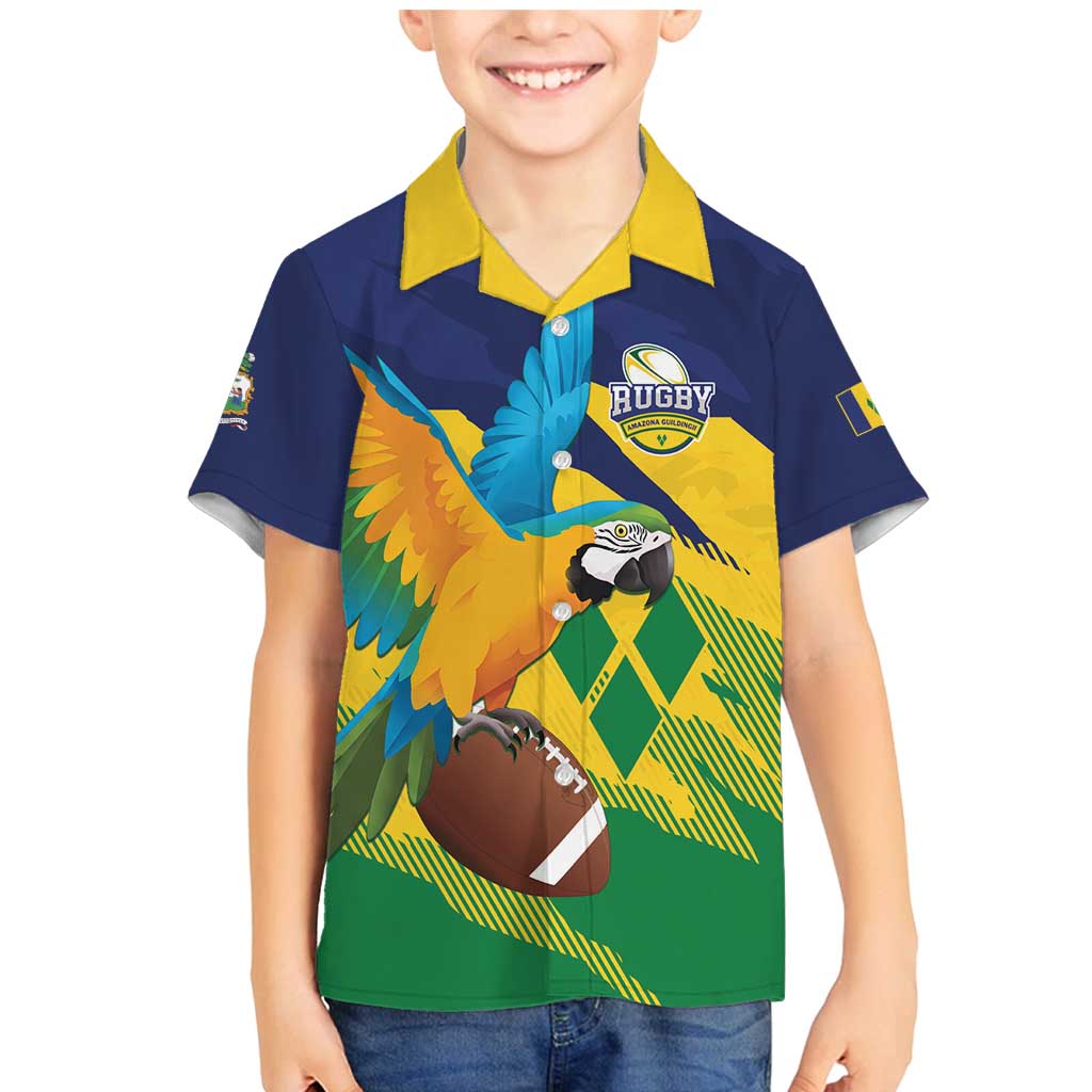 Custom Rugby Saint Vincent and the Grenadines Family Matching Mermaid Dress and Hawaiian Shirt Go SVG Amazona Guildingii - Wonder Print Shop