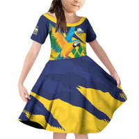 Custom Rugby Saint Vincent and the Grenadines Family Matching Off Shoulder Short Dress and Hawaiian Shirt Go SVG Amazona Guildingii - Wonder Print Shop