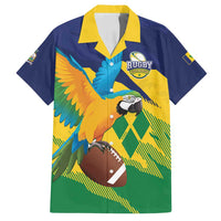 Custom Rugby Saint Vincent and the Grenadines Family Matching Off Shoulder Short Dress and Hawaiian Shirt Go SVG Amazona Guildingii - Wonder Print Shop
