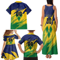 Custom Rugby Saint Vincent and the Grenadines Family Matching Tank Maxi Dress and Hawaiian Shirt Go SVG Amazona Guildingii - Wonder Print Shop