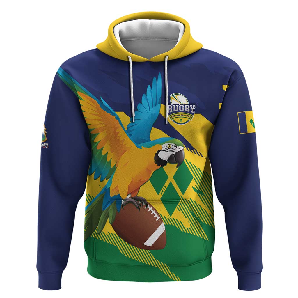 Custom Rugby Saint Vincent and the Grenadines Hoodie Go SVG Amazona Guildingii - Wonder Print Shop