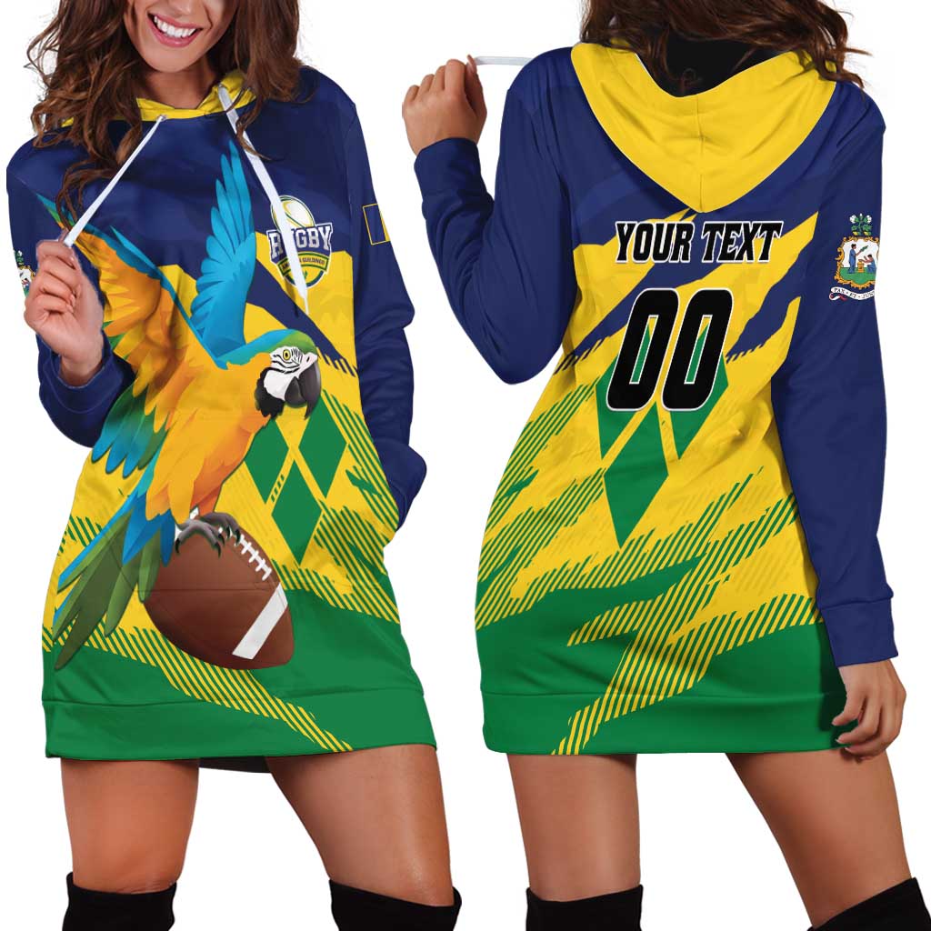 Custom Rugby Saint Vincent and the Grenadines Hoodie Dress Go SVG Amazona Guildingii - Wonder Print Shop
