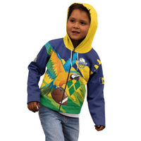 Custom Rugby Saint Vincent and the Grenadines Kid Hoodie Go SVG Amazona Guildingii - Wonder Print Shop