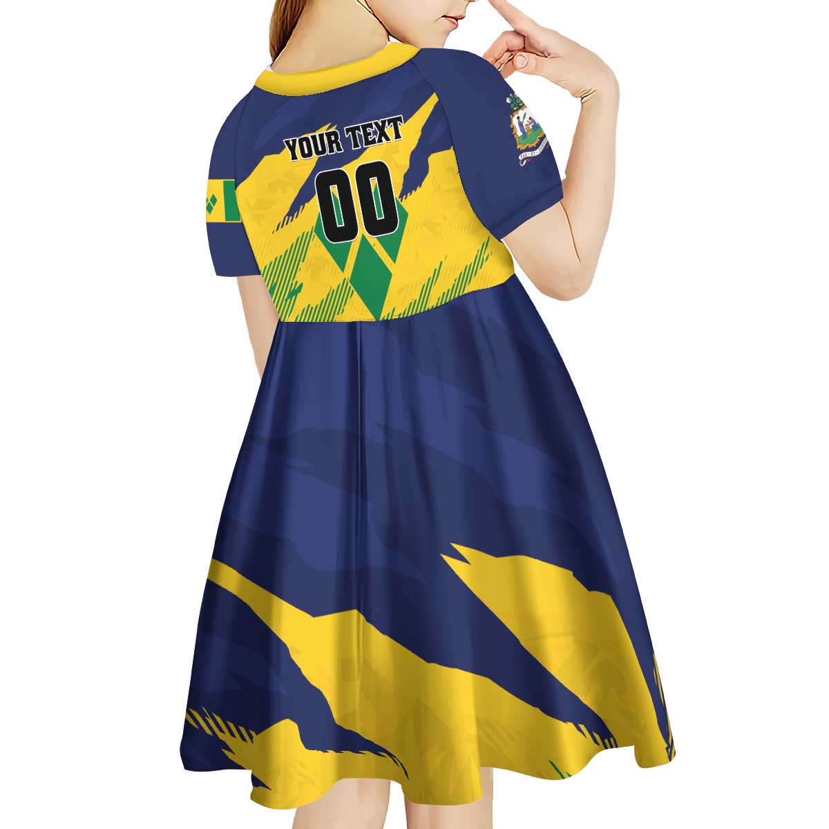 Custom Rugby Saint Vincent and the Grenadines Kid Short Sleeve Dress Go SVG Amazona Guildingii - Wonder Print Shop