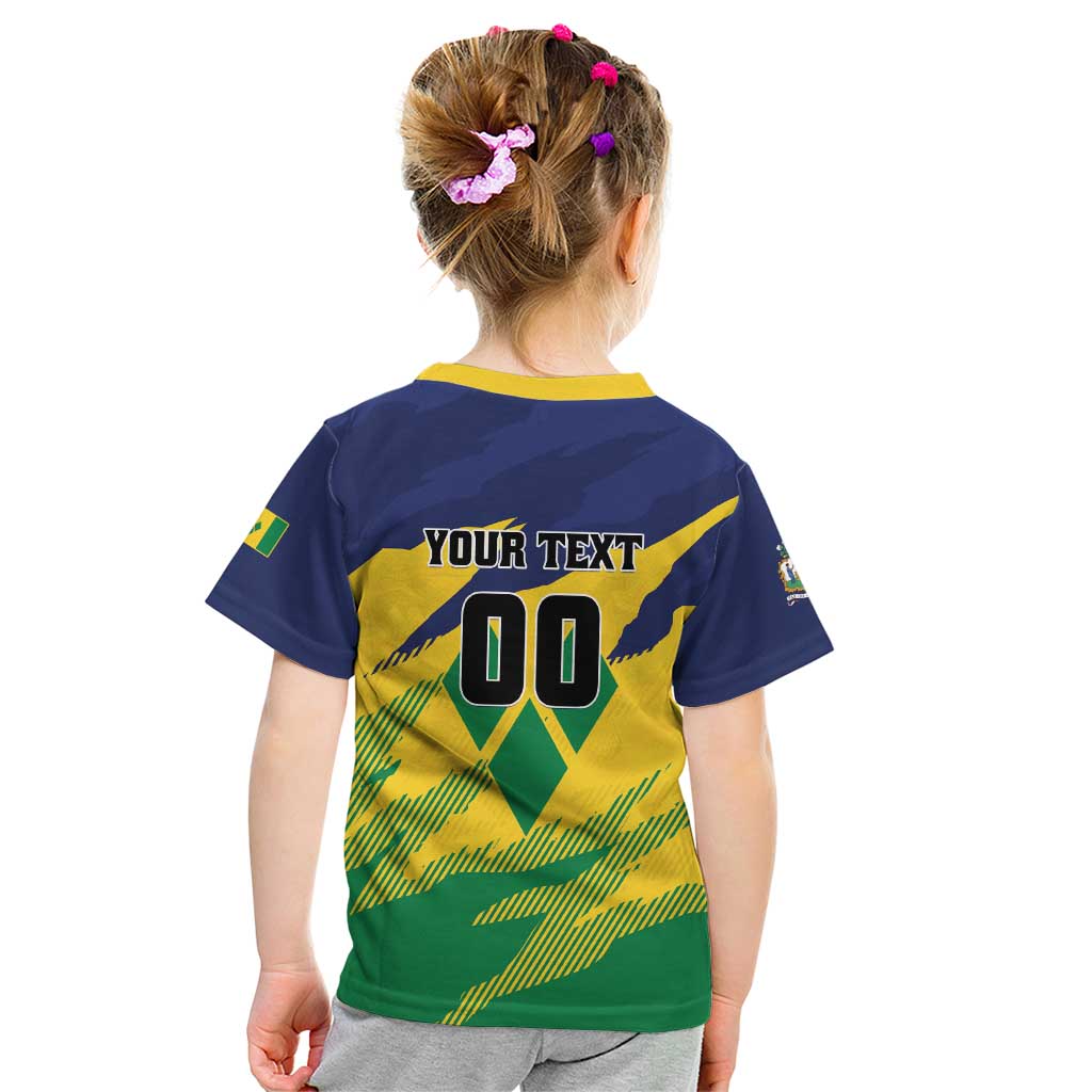Custom Rugby Saint Vincent and the Grenadines Kid T Shirt Go SVG Amazona Guildingii - Wonder Print Shop