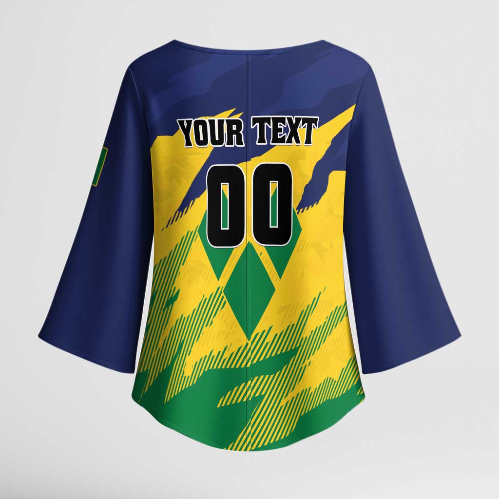 Custom Rugby Saint Vincent and the Grenadines Kimono Sleeve Blouse Go SVG Amazona Guildingii - Wonder Print Shop