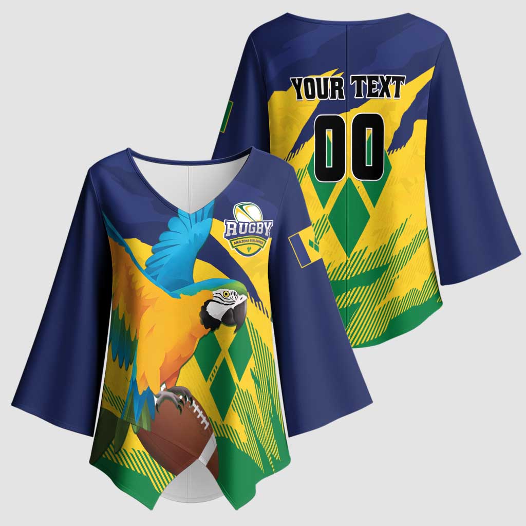 Custom Rugby Saint Vincent and the Grenadines Kimono Sleeve Blouse Go SVG Amazona Guildingii - Wonder Print Shop