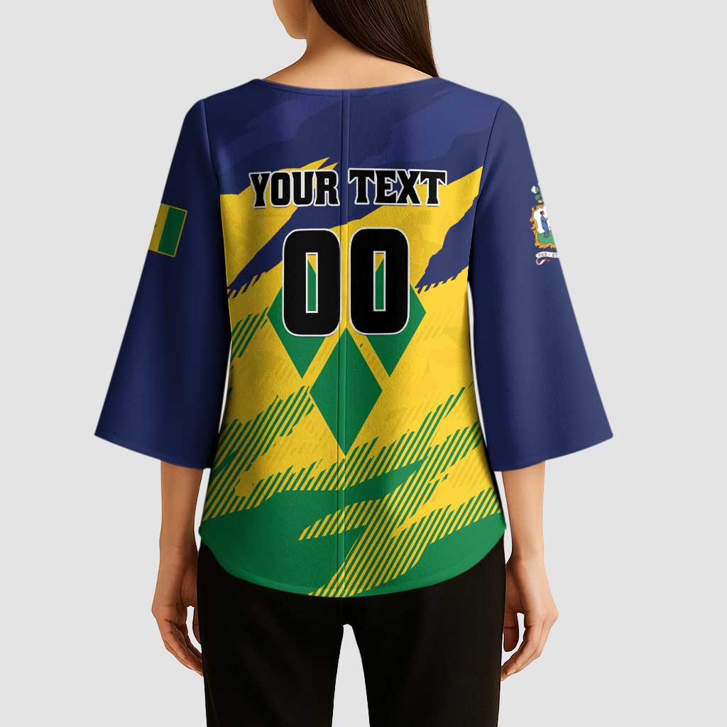 Custom Rugby Saint Vincent and the Grenadines Kimono Sleeve Blouse Go SVG Amazona Guildingii - Wonder Print Shop