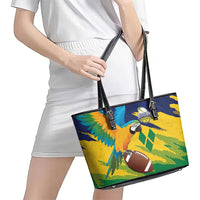 Rugby Saint Vincent and the Grenadines Leather Tote Bag Go SVG Amazona Guildingii - Wonder Print Shop