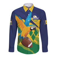 Custom Rugby Saint Vincent and the Grenadines Long Sleeve Button Shirt Go SVG Amazona Guildingii - Wonder Print Shop