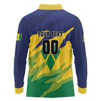 Custom Rugby Saint Vincent and the Grenadines Long Sleeve Polo Shirt Go SVG Amazona Guildingii - Wonder Print Shop