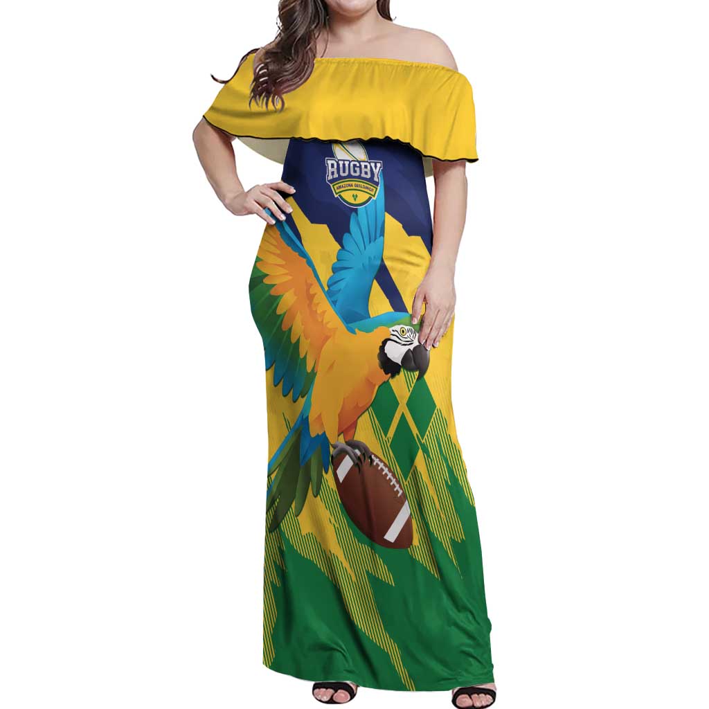 Custom Rugby Saint Vincent and the Grenadines Off Shoulder Maxi Dress Go SVG Amazona Guildingii - Wonder Print Shop