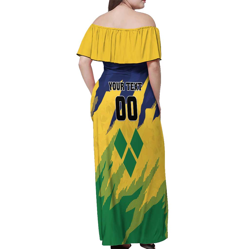 Custom Rugby Saint Vincent and the Grenadines Off Shoulder Maxi Dress Go SVG Amazona Guildingii - Wonder Print Shop