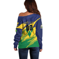 Custom Rugby Saint Vincent and the Grenadines Off Shoulder Sweater Go SVG Amazona Guildingii - Wonder Print Shop
