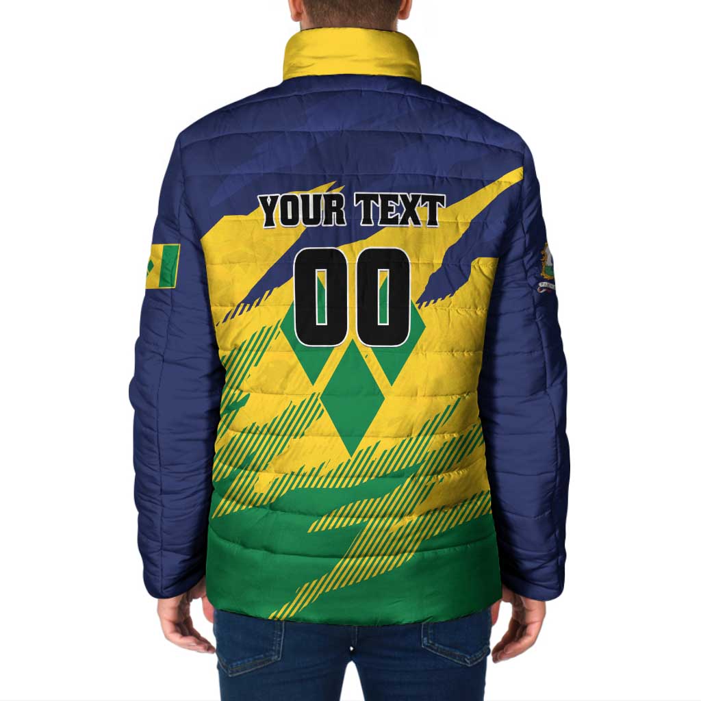 Custom Rugby Saint Vincent and the Grenadines Padded Jacket Go SVG Amazona Guildingii - Wonder Print Shop