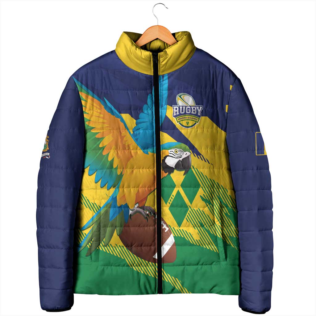 Custom Rugby Saint Vincent and the Grenadines Padded Jacket Go SVG Amazona Guildingii - Wonder Print Shop