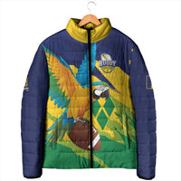 Custom Rugby Saint Vincent and the Grenadines Padded Jacket Go SVG Amazona Guildingii - Wonder Print Shop