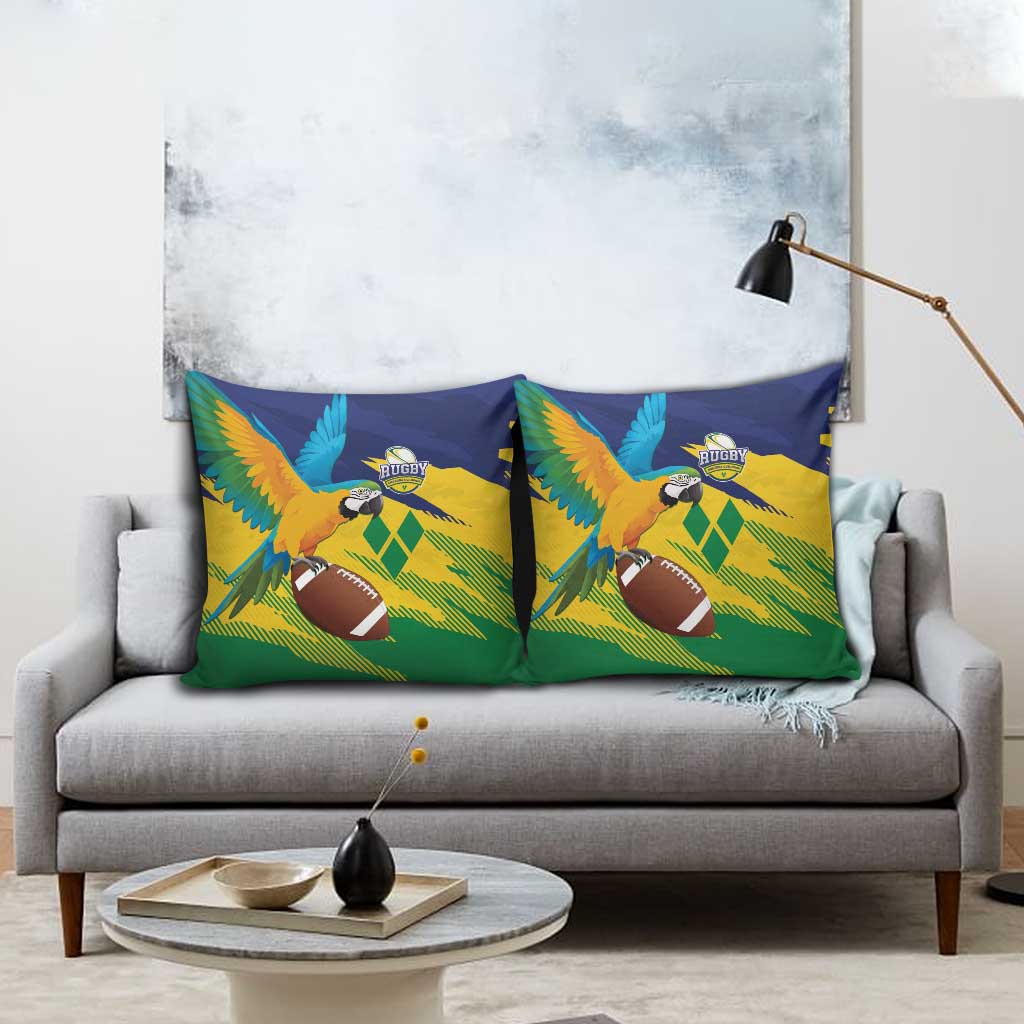 Rugby Saint Vincent and the Grenadines Pillow Cover Go SVG Amazona Guildingii - Wonder Print Shop