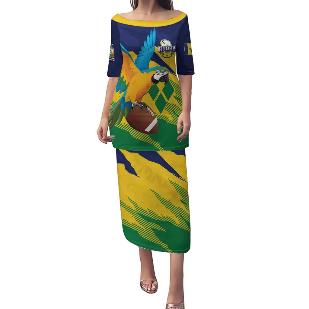 Custom Rugby Saint Vincent and the Grenadines Puletasi Go SVG Amazona Guildingii - Wonder Print Shop