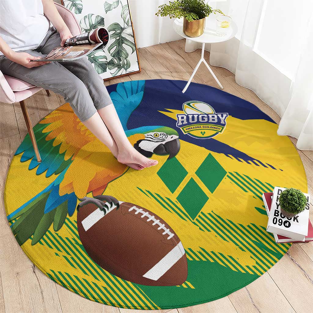 Rugby Saint Vincent and the Grenadines Round Carpet Go SVG Amazona Guildingii - Wonder Print Shop