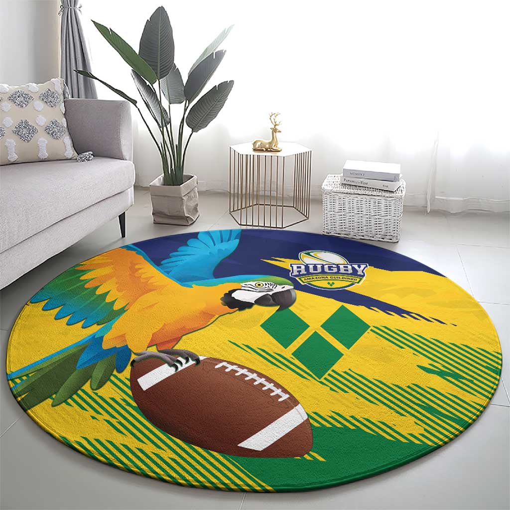 Rugby Saint Vincent and the Grenadines Round Carpet Go SVG Amazona Guildingii - Wonder Print Shop