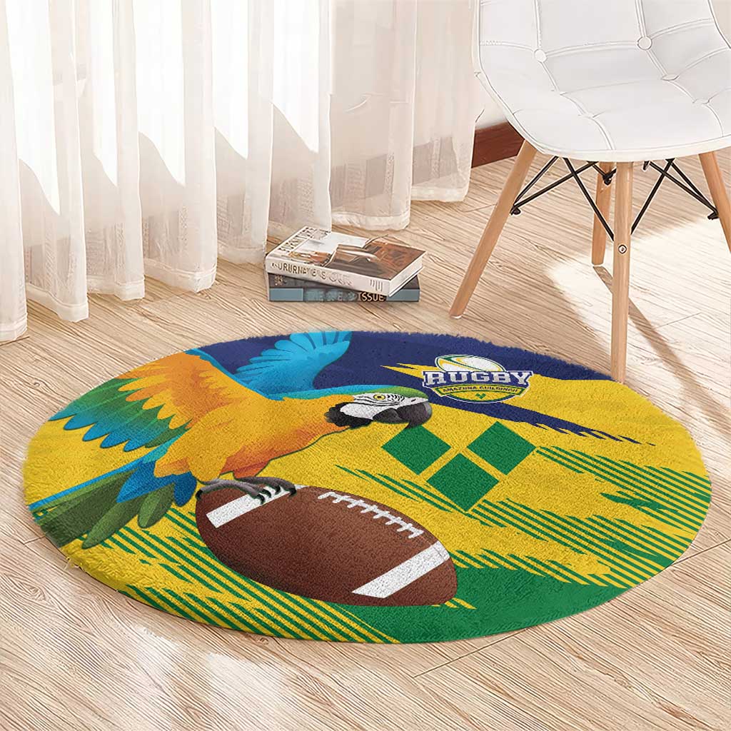 Rugby Saint Vincent and the Grenadines Round Carpet Go SVG Amazona Guildingii - Wonder Print Shop