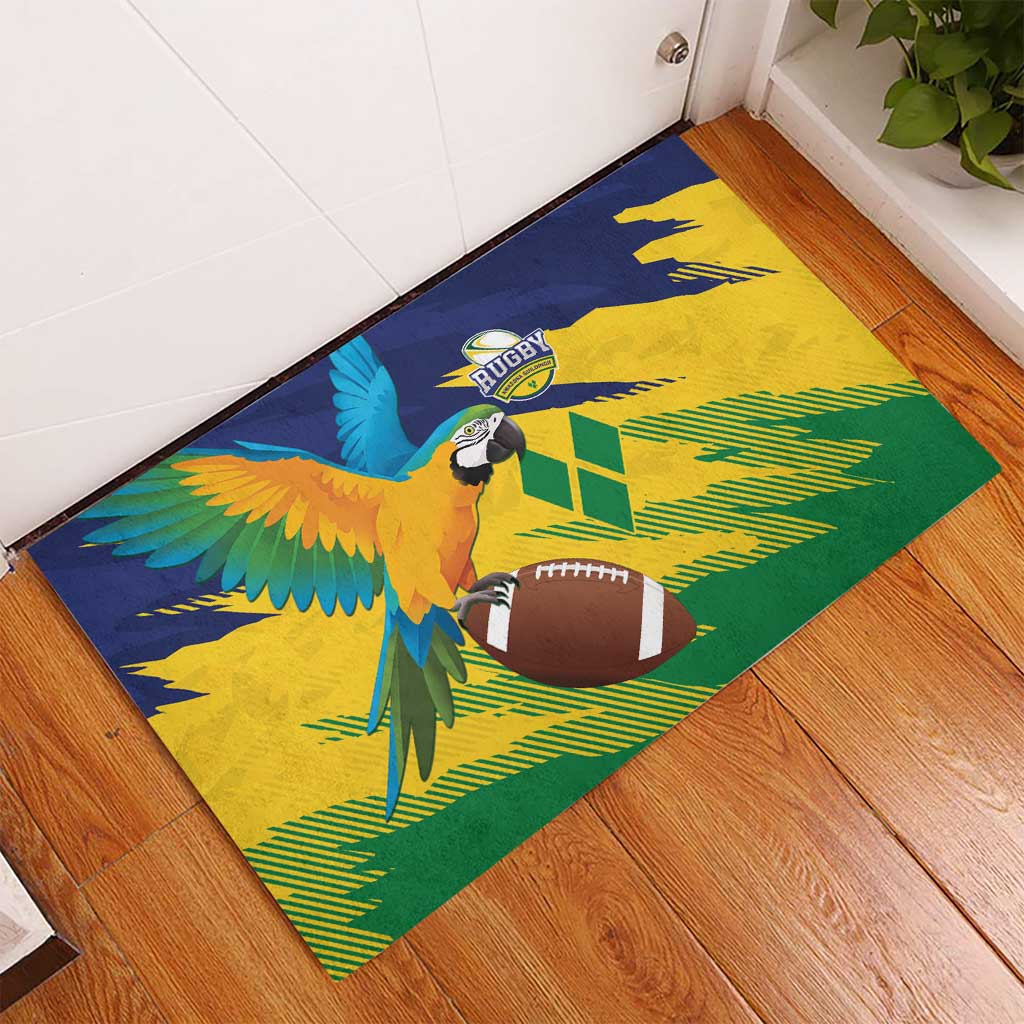 Rugby Saint Vincent and the Grenadines Rubber Doormat Go SVG Amazona Guildingii - Wonder Print Shop