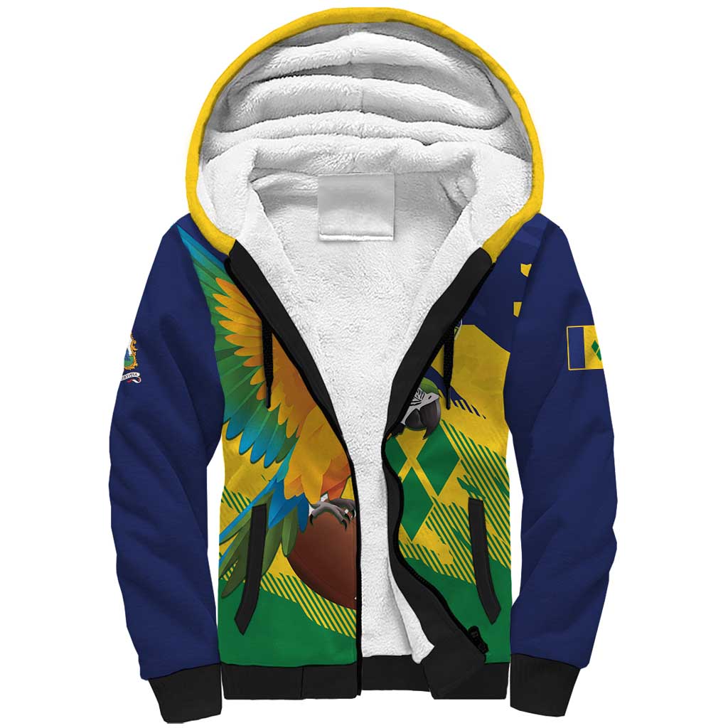 Custom Rugby Saint Vincent and the Grenadines Sherpa Hoodie Go SVG Amazona Guildingii - Wonder Print Shop
