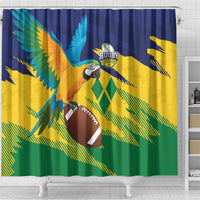 Rugby Saint Vincent and the Grenadines Shower Curtain Go SVG Amazona Guildingii - Wonder Print Shop