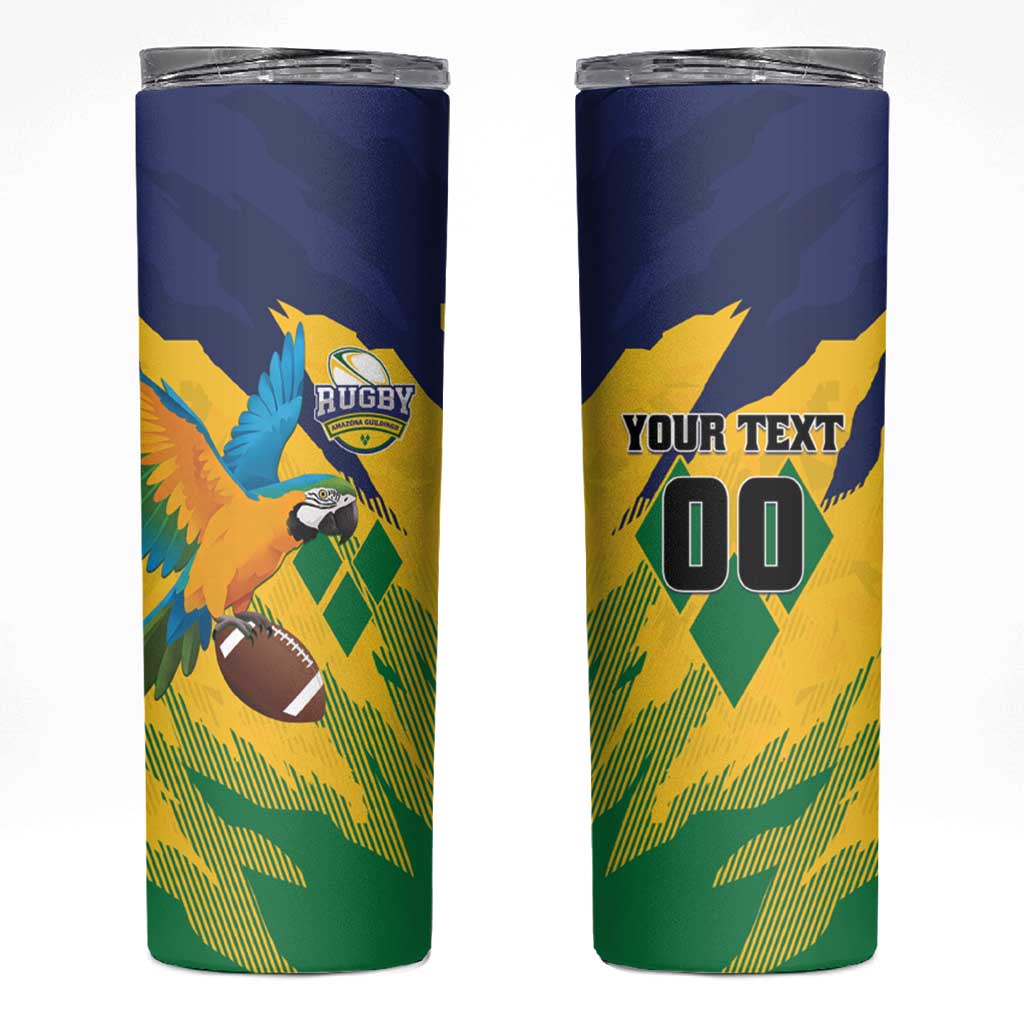 Custom Rugby Saint Vincent and the Grenadines Skinny Tumbler Go SVG Amazona Guildingii - Wonder Print Shop