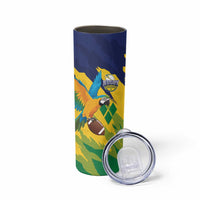 Custom Rugby Saint Vincent and the Grenadines Skinny Tumbler Go SVG Amazona Guildingii - Wonder Print Shop