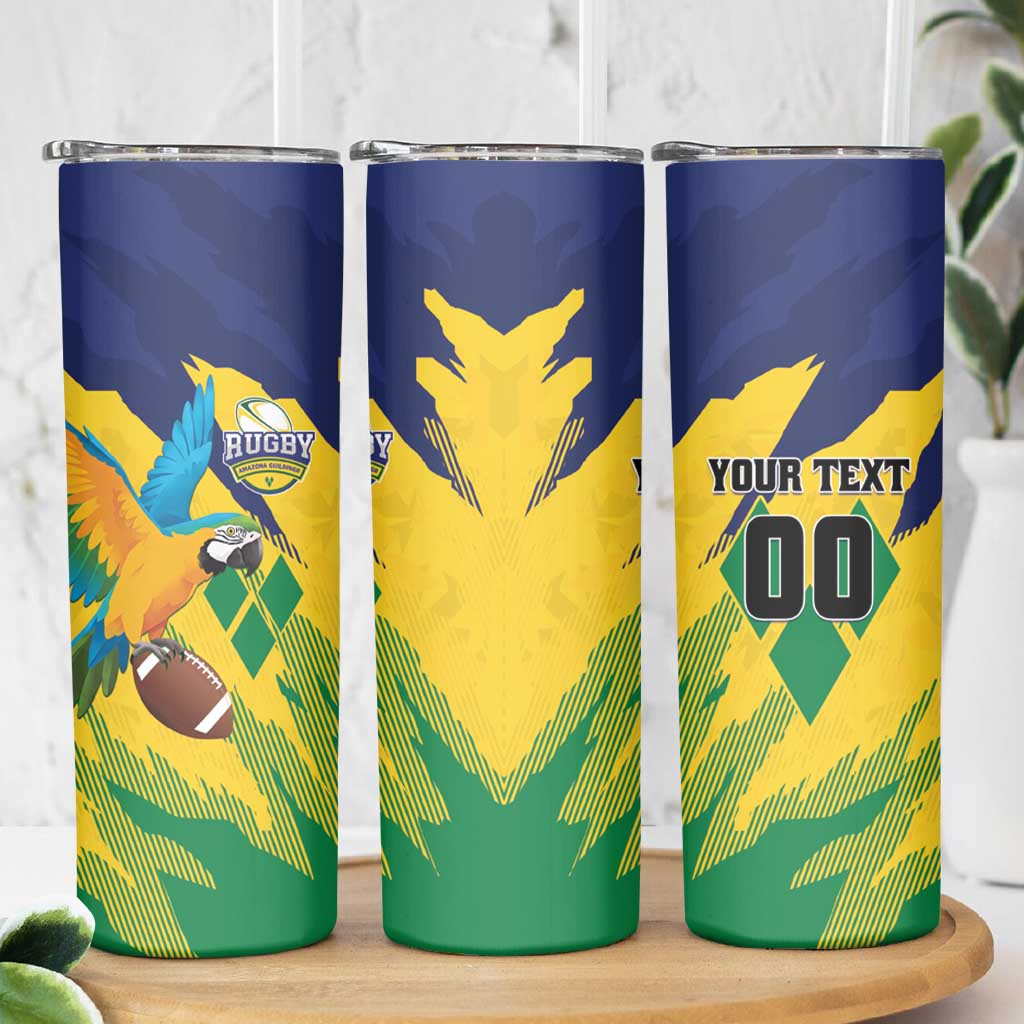Custom Rugby Saint Vincent and the Grenadines Skinny Tumbler Go SVG Amazona Guildingii - Wonder Print Shop