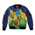 Custom Rugby Saint Vincent and the Grenadines Sleeve Zip Bomber Jacket Go SVG Amazona Guildingii - Wonder Print Shop