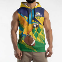 Custom Rugby Saint Vincent and the Grenadines Sleeveless Zip Hoodie Go SVG Amazona Guildingii - Wonder Print Shop