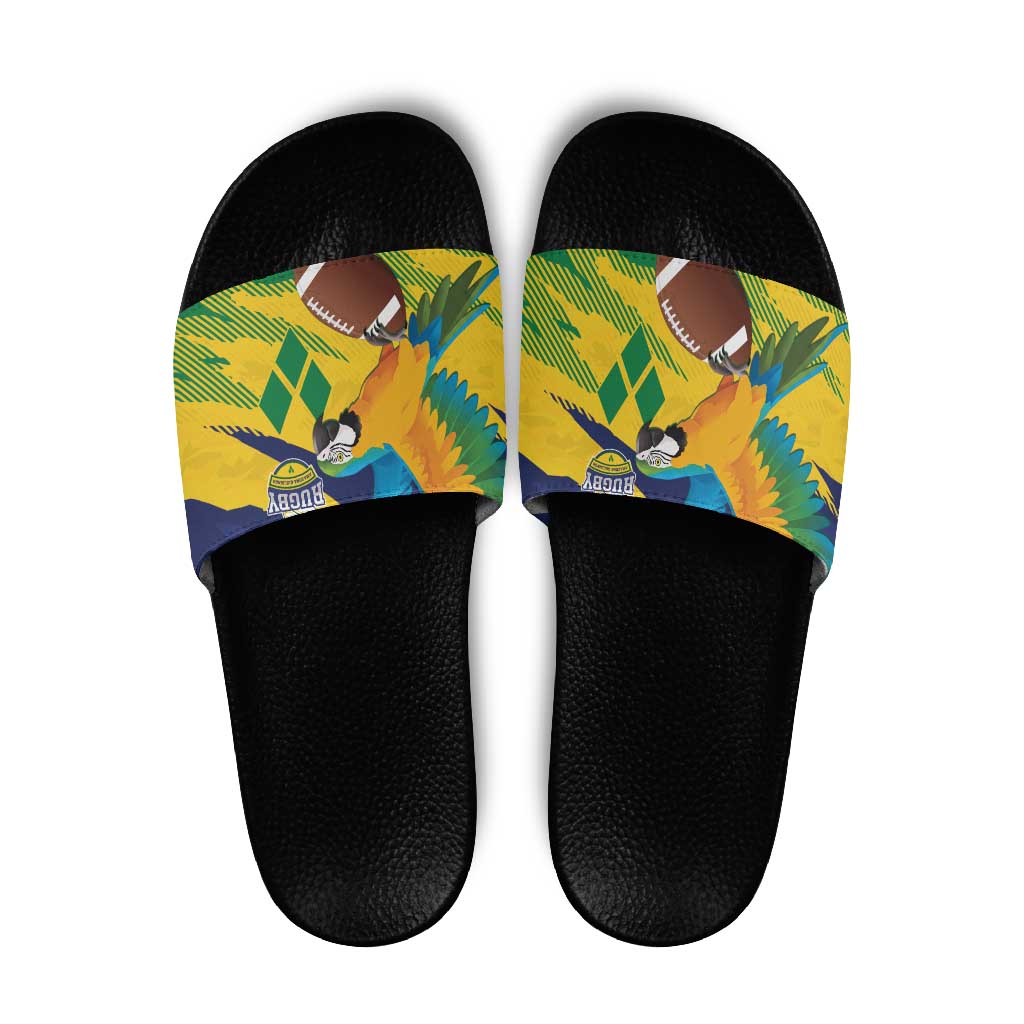 Rugby Saint Vincent and the Grenadines Slide Sandals Go SVG Amazona Guildingii - Wonder Print Shop
