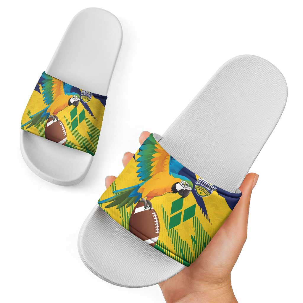 Rugby Saint Vincent and the Grenadines Slide Sandals Go SVG Amazona Guildingii - Wonder Print Shop